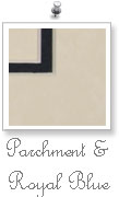 Parchment / Royal Blue